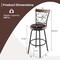 2 Pieces 24-Inch Adjustable PU Cushioned Swivel Barstools with 4 Additional Leg Tubes